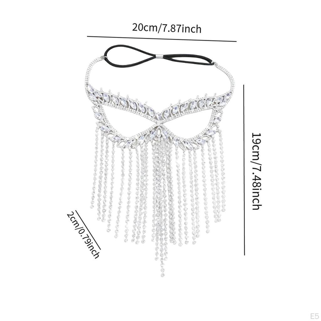 Маска с кисточками из стразов Блестящая для женщин Косплей Музыкальный фестиваль Марди Гра