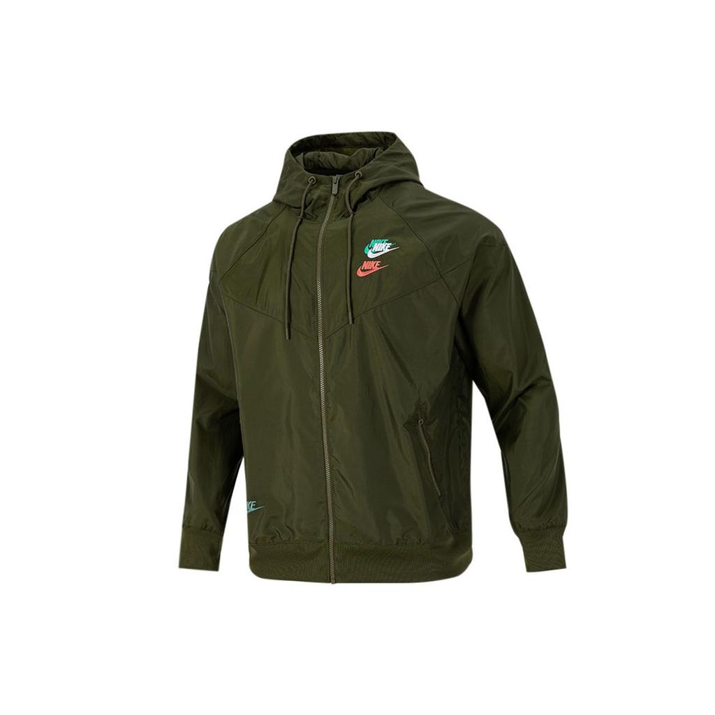 Nike Спортивная тканая куртка с вышитым логотипом, мужская верхняя одежда, оливково-зеленый DM7924-326