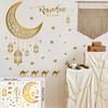2024 Ramadan Kareem Wall Stickers Moon Star Lantern Wall Decal Eid Mubarak Decorations for Home Muslim Islamic Window Sticker