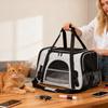 Портативная переноска для питомцев для путешествий, ручная, на одно плечо или через плечо, складная, дышащая, прозрачная сумка для питомцев для кошек и собак