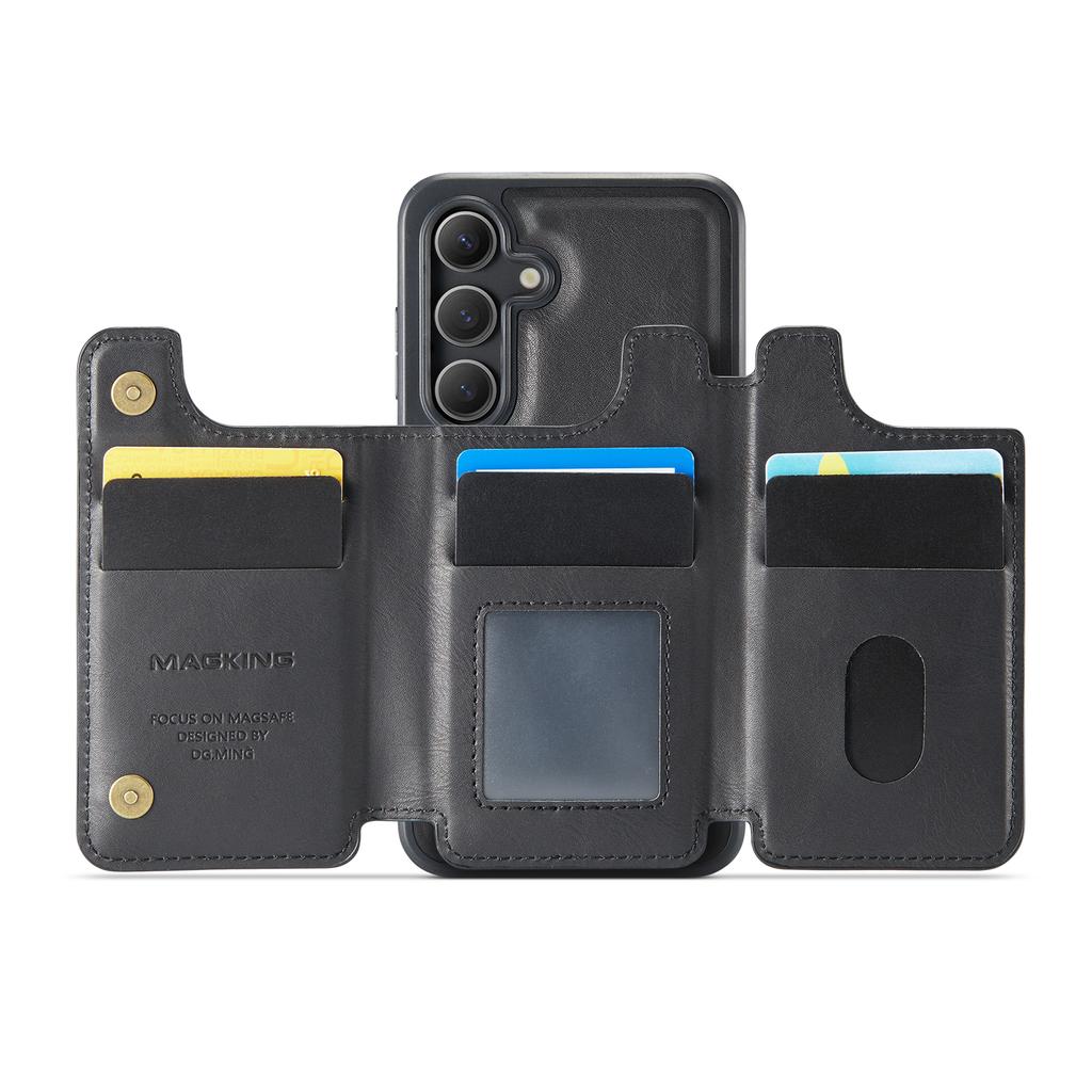 MAGKING K3 Series For Samsung Galaxy S25 Case Compatible with MagSafe Wallet PC+TPU+PU Phone Cover