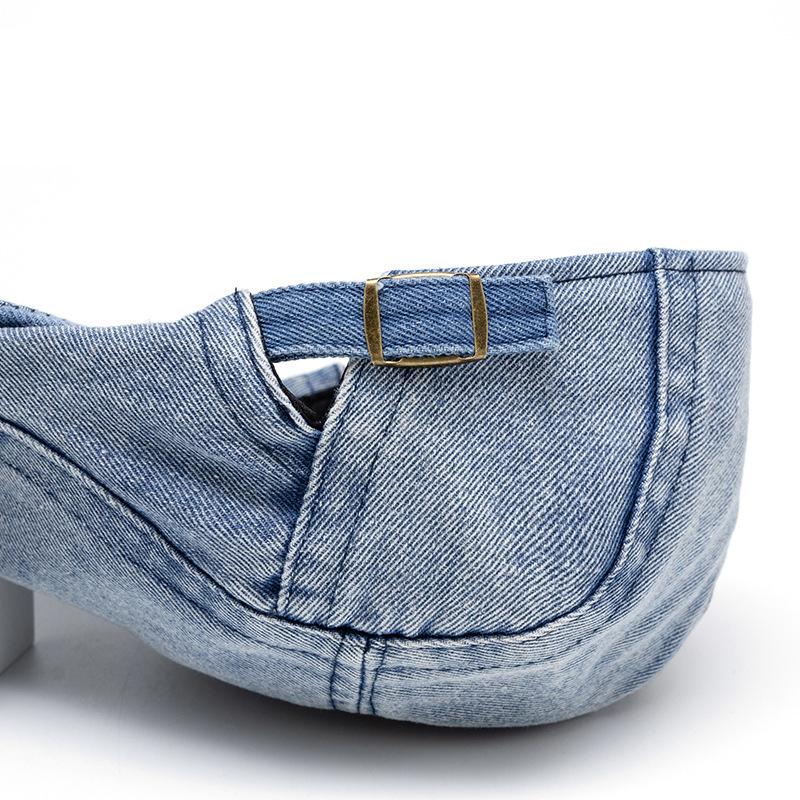 Men Denim Forward Cap Women's Spring Summer Cap Beret British Newsboy Cap