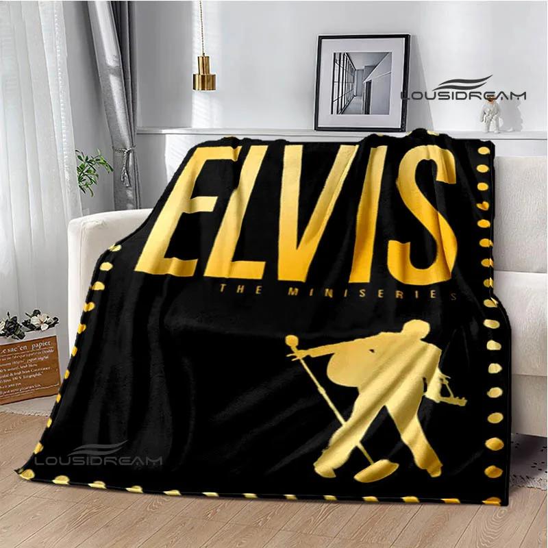 E-Elvis-Presley Retro print blanket blankets for beds Picnic blankets Flange blanket Soft and comfortable blanket birthday gift