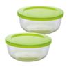 Iwaki Стеклянный контейнер для хранения Pack Bowl Большой Набор из 2 штук Разноцветный 800 мл Стекло Безопасный Жаростойкий Микроволновая печь/Духовка SK4150-2G