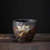 Gilt Rough Pottery Embossed Master Cup Handmade Tea Cup Vintage Iron Glaze Small Tea Cup Kung Fu Tea Set