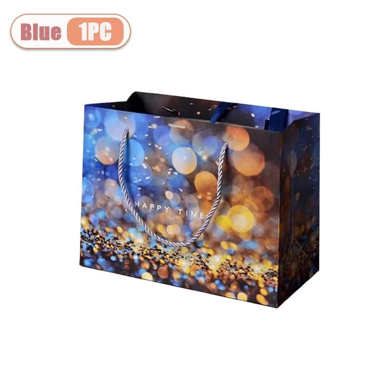 1-20 шт. Многоразовые подарочные бумажные пакеты для Рождества, дня рождения и вечеринки, пакеты-тоут для упаковки конфет, для праздничного и повседневного хранения подарков