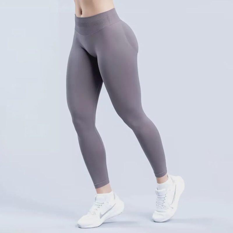 Seamless Solid Workout Yoga Pants for Women - Scrunch Bum Gym Leggings, Low Waistband Sports Tights 2026