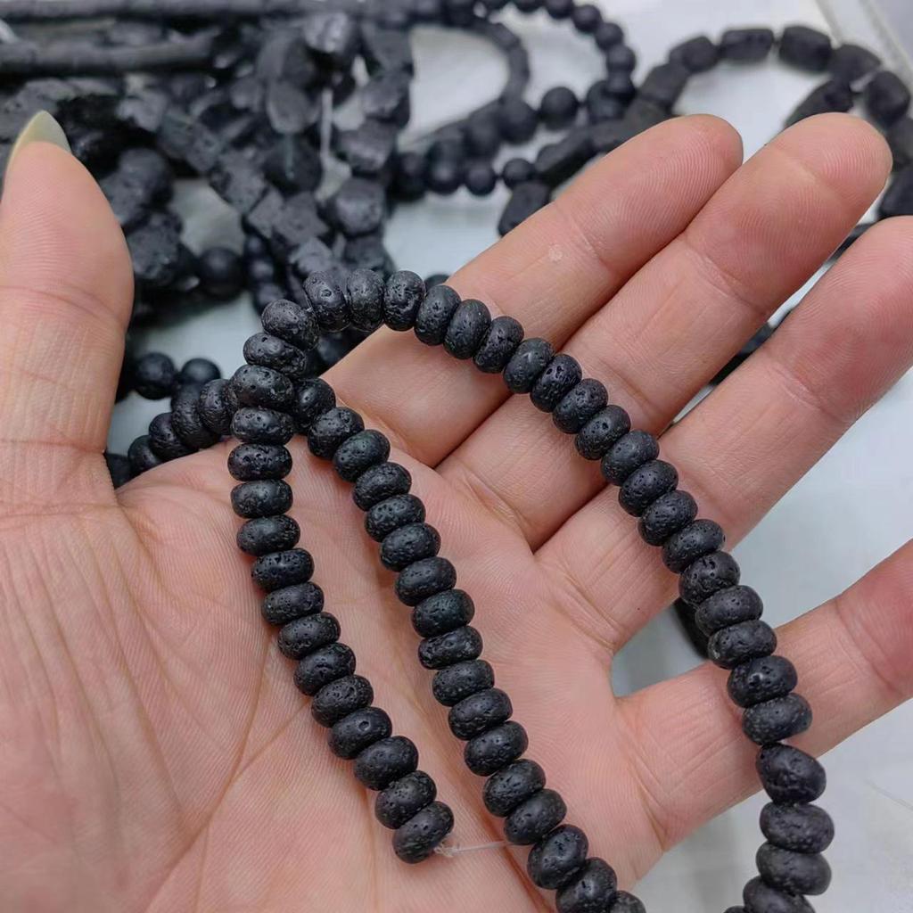Украшения из бусин из вулканического камня: Круглые, Квадратные, Абакус, Прямоугольные бусины для самостоятельного изготовления браслетов и ожерелий.