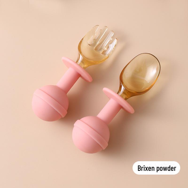 Детский силиконовый набор для обучения ложкам - короткая ручка и инструмент для добывания пищи для детей