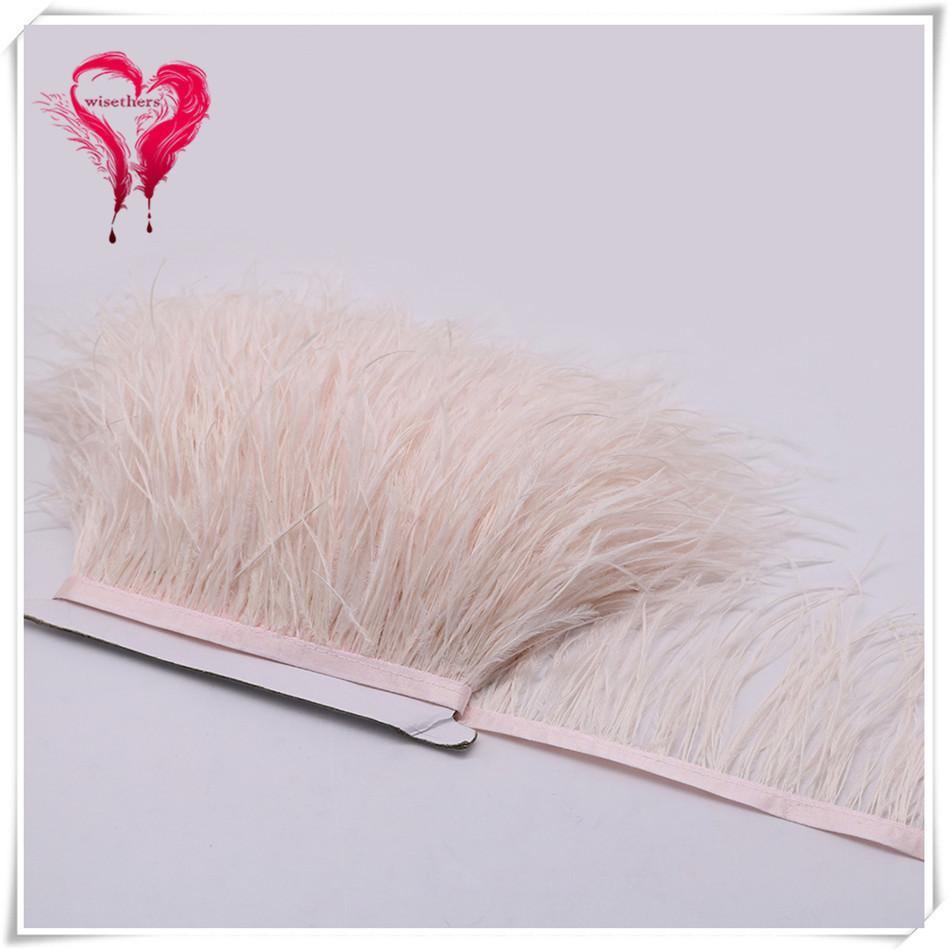 Ostrich Hair Cloth Edge Dress Dress Accessories Skirt Feather Trim With 10-15Cm Tassel