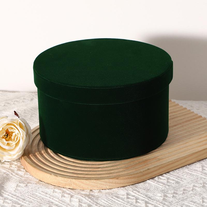 1 шт. круглая бархатная цветочная коробка для свадьбы, декоративная коробка, подарочная вечеринка, декоративная коробка, цветочный магазин, круглое ведро для объятий, многоцветное