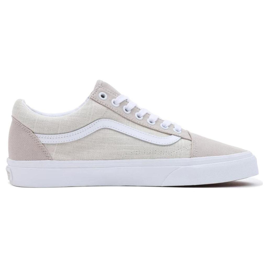 Vans Old Skool Летние Льняные Повседневные Низкие Кеды для Скейтборда Унисекс серый/белый VN0007NTNTR