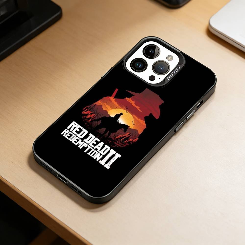 Чехол для телефона Red Dead Redemption 2 Для iPhone 17,16,15,14,13,12,11 Plus,Pro Max,XS,Цветной Серебристый Покрытие Внутренняя Крышка