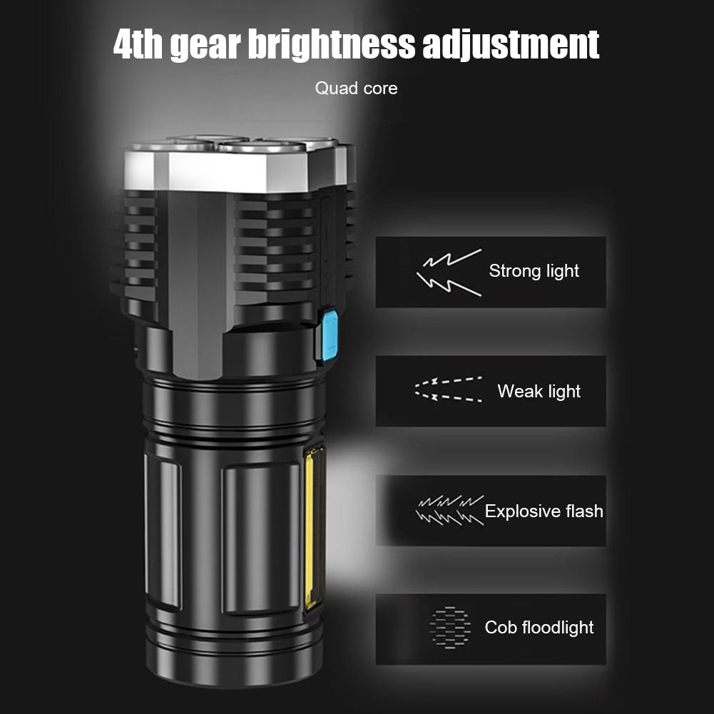 1-10PCS Powerful Flashlights Portable Rechargeable LED Camping Lamps Torch Light Waterproof Long Range Lanterns Self Defense