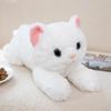 Симуляция Реалистичная Плюшевая Игрушка Кот Домашнее Животное Мягкая Набитая Животное Милая Плюшевая Кукла Лежащая Смешной Котёнок с Длинными Лапами Подушка для Девочки Подарки