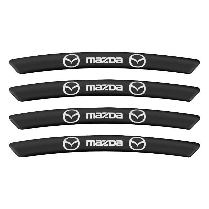 4Pcs Aluminum Car Badge Emblem Wheel Hub Rims Decor 3D Stickers for Mazda CX6 M6 MX3 MX5 RX7 X3 2 3 5 6 M5 Ms M3 MX5 CX-4 CX-5 FF26