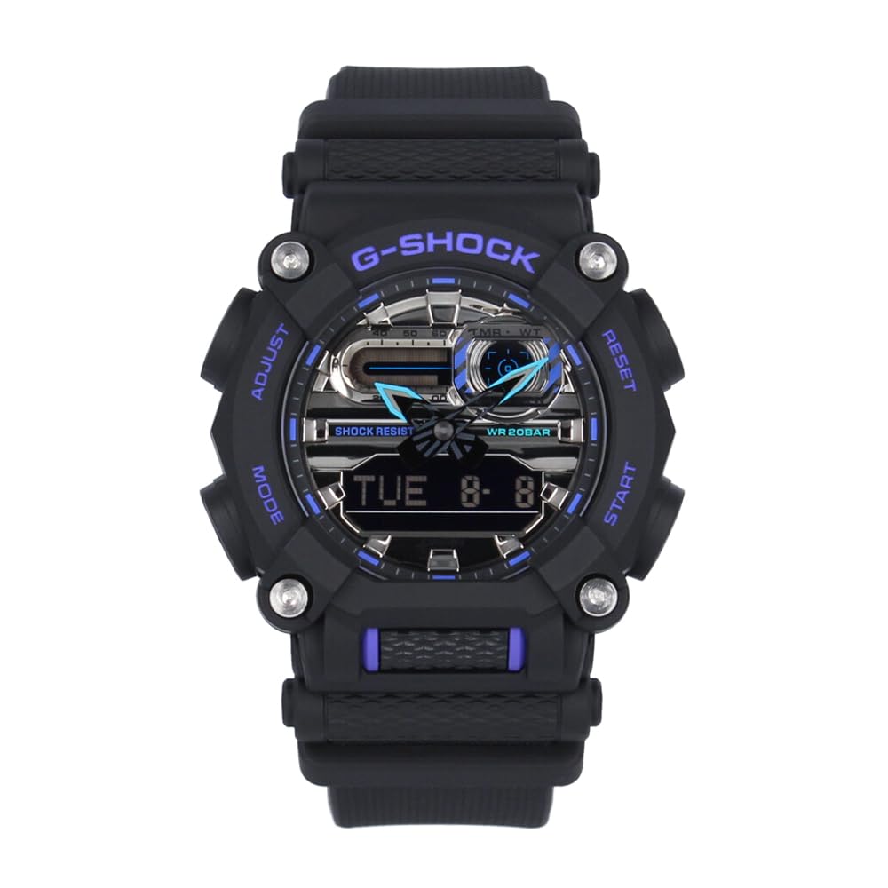 Casio Series Waterproof Quartz G-Shock GA-900 Men's Watch, Analog-Digi, Black/Silver, GA-900AS-1A