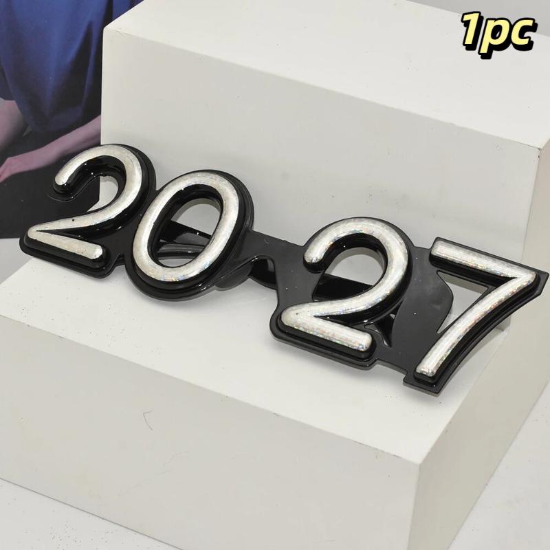 Очки с цифрами 2027 С Новым годом Солнцезащитные очки с бриллиантовым блеском Костюмный реквизит Рождественская вечеринка Декор Забавные очки