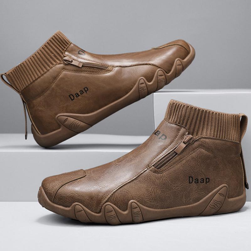 Высокие повседневные туфли для мужчин, высококачественные водонепроницаемые мужские ботинки, модная удобная рабочая обувь, нескользящие мужские ботильоны