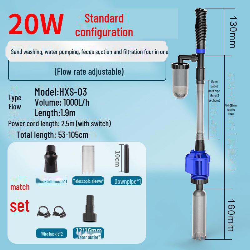Электрический водосменник и пескомойка Sensen: Автоматический очиститель аквариума