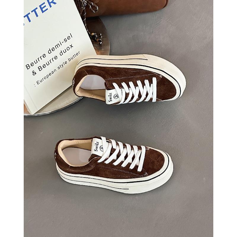 Autumn and winter new Maillard thick sole casual versatile lace-up sneakers board shoes schoolgirls