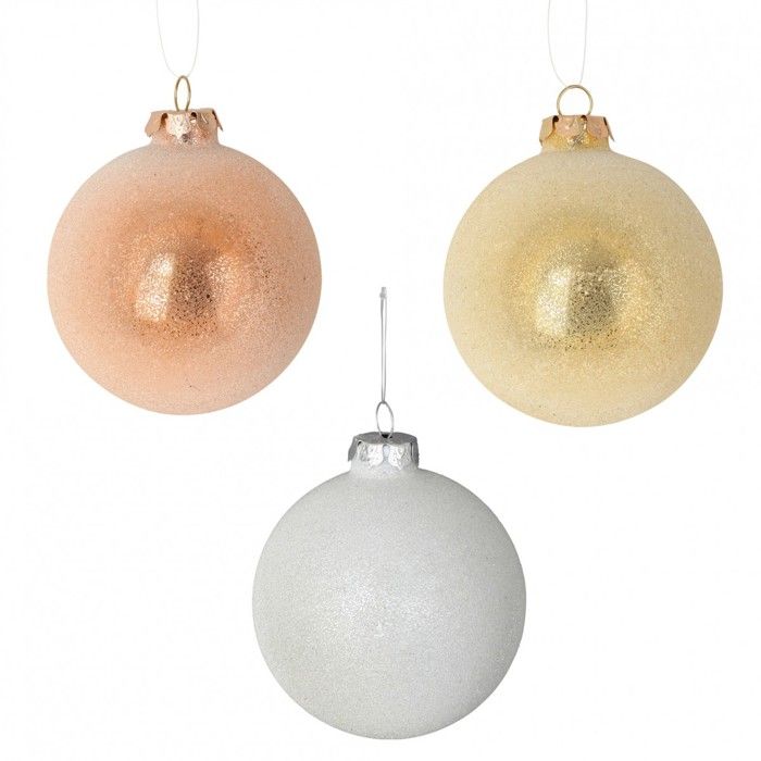 Set de 3 boules en verre pour sapin