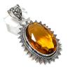 Citrine Gemstone Handmade 925 Sterling Silver Jewelry Pendant 2.17" Y7n37