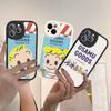 Кавайи O-OSAMU-G-GOODS Милый чехол для телефона для iPhone 16 15 14 13 12 11 Pro Max Plus Мягкий кожаный чехол