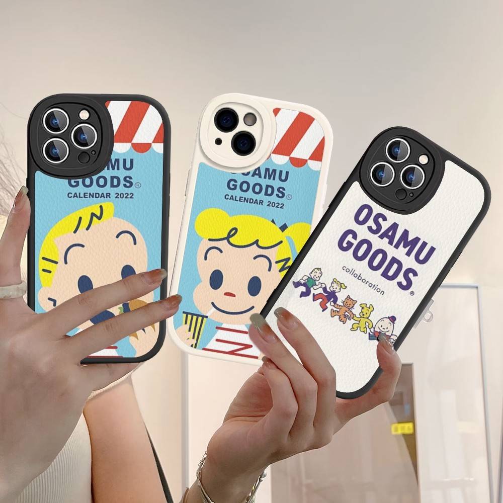 Кавайи O-OSAMU-G-GOODS Милый чехол для телефона для iPhone 16 15 14 13 12 11 Pro Max Plus Мягкий кожаный чехол