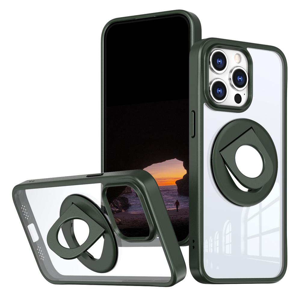 For IPhone 14/15/16 Pro Phone Case Ring Rotating Bracket for Apple 16 Plus Magnetic Transparent Case