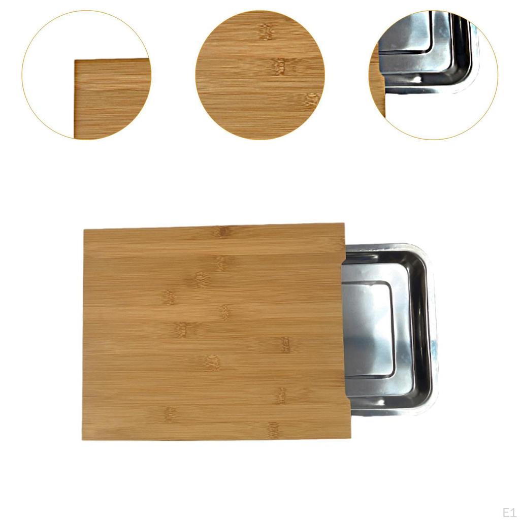 Разделочная доска из бамбука для овощей с подносом для подачи легкой пиццы