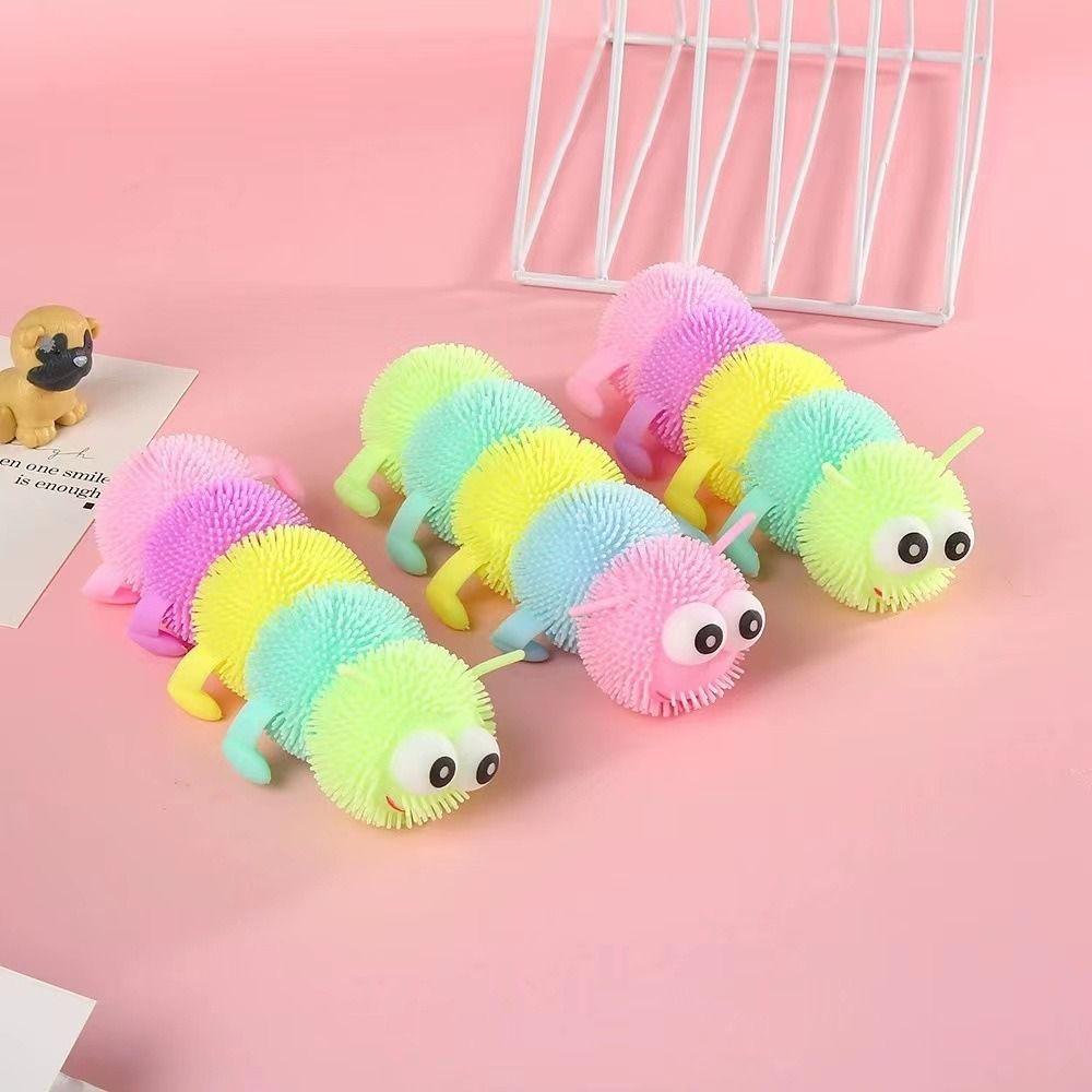 Squeeze Toy Luminous Caterpillar Toy Fidget Squeeze Antistress Soft Squish Decompression Toy