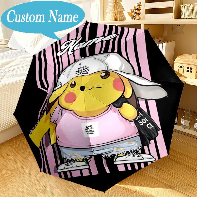 Custom Name Umbrella Pika Urban Fashion Umbrella 8-Frame for Travel, Camping, Casual Lightweight Portable, Essential for Family Gifts