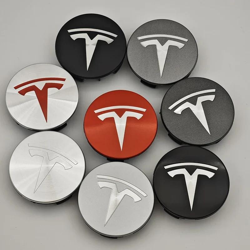 4Pcs/set ABS 56mm Tesla Original Car Wheel Center Caps Logo Emblem For Tesla Model 3 Y S X Rims Hub Cover Caps Badge Accessories
