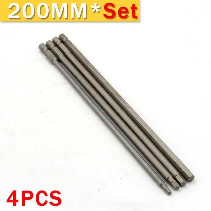 4/10 шт 200 мм шестигранные отвертки H3 H4 H5 H6 набор бит отверток прецизионный ударный гайковерт магнитный противоскользящий электрический шестигранный хвостовик