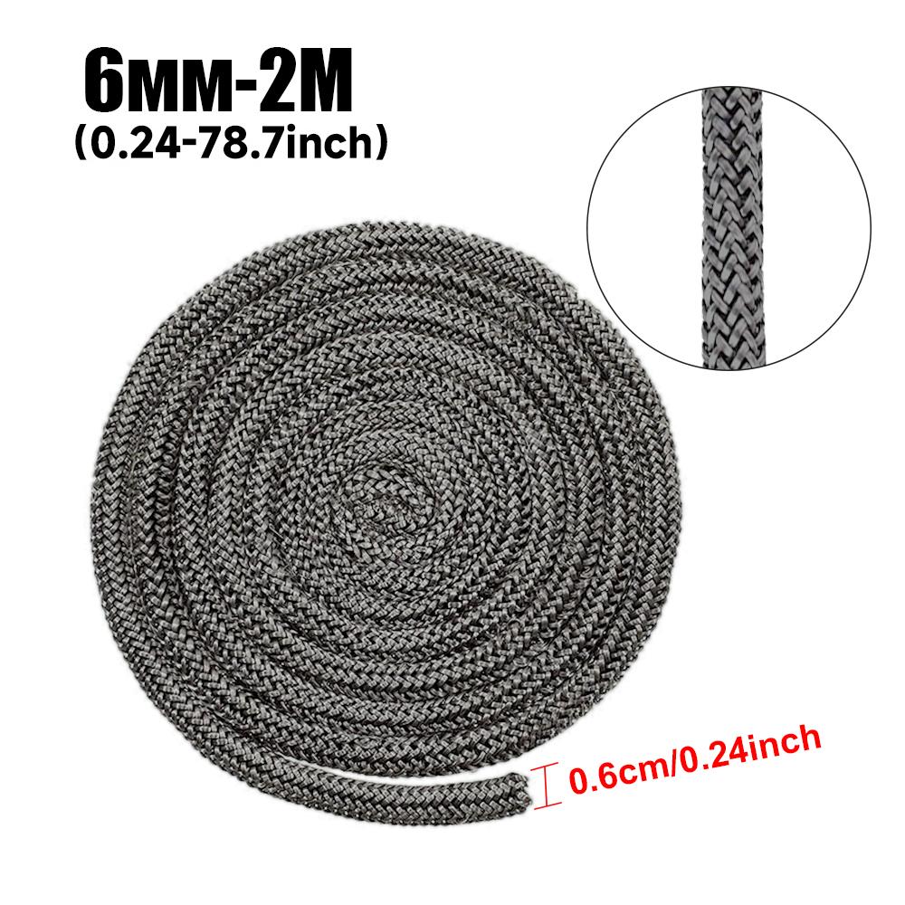 2M Уплотнительный шнур для камина 6/8/10/12 мм Уплотнительный шнур Дверца печи Каминный шнур Высокотемпературный Уплотнительный шнур для дровяной печи Замена