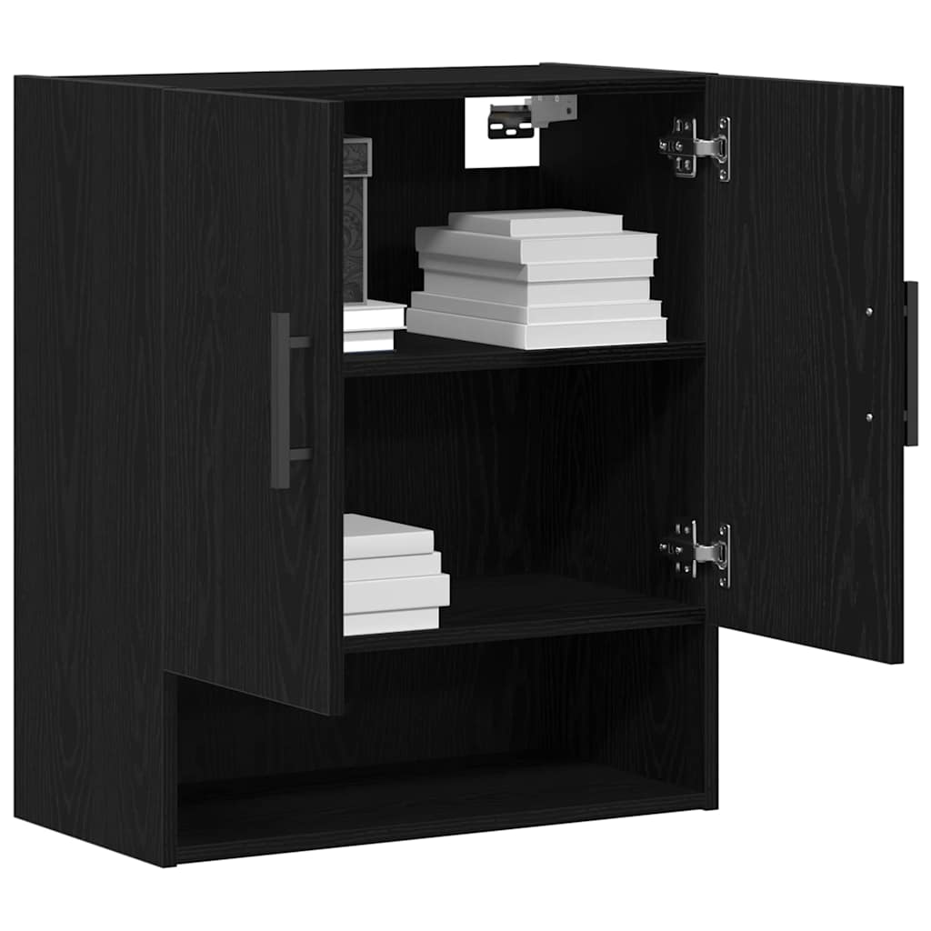 Wall Mounted Cabinet in Black Oak Effect 60 x 31 x 70 cm