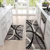 2pcs Textured Design Kitchen Mats, Creative Lines Print Throw Carpets, Washable Hallway Runner Rugs, Farmhouse High Traffic Area