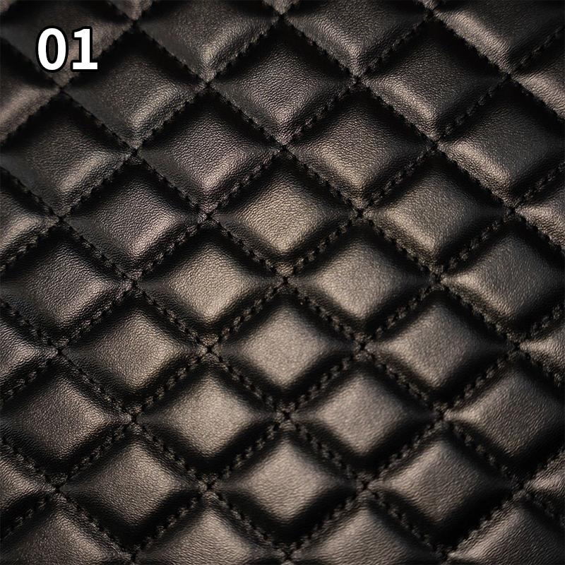 Высококачественная толстая губчатая стеганая искусственная кожа с вышивкой в клетку искусственная искусственная кожаная ткань для обивки мебели автомобиля своими руками