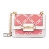 Мини-сумка на плечо Heather Monogram Chain из плетеной искусственной кожи для женщин, кораллово-красная 32S4G7HC0J-886