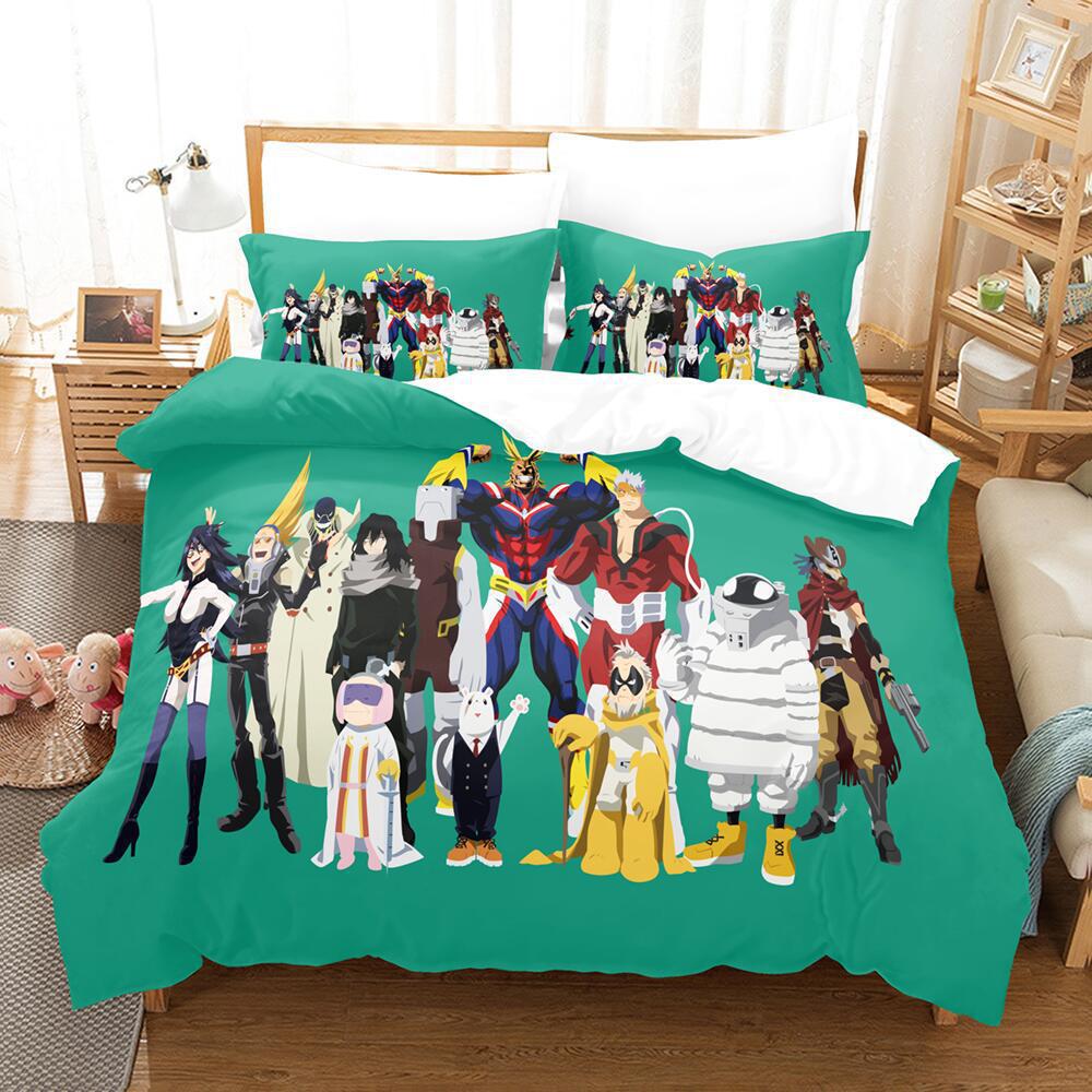 My 3D Cartoon Animation Bedding Microfiber Polyester Cotton 90G Duvet Set Three-Piece Set