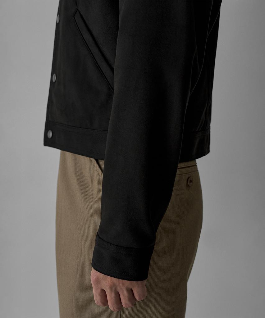 BOWLOW PRODUCT Suede Open Collar Jacket [Black]