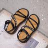Girls Summer Beach Shoes Kids Princess Rhinestone Sandals Fashion Children Gladiator Sandals Simple Anti-Slippery All Match
