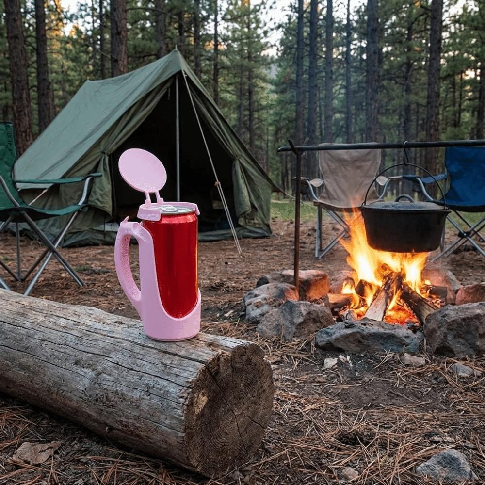Spill-Proof Portable Cup Holder Leak Proof Soda Can Holder Comfortable Grip 12oz Can Holder Party