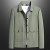Men's Spring and Autumn Jacket Light Luxury Business Casual Daily Commute with Solid Color Lapel Jacket Men's Cargo