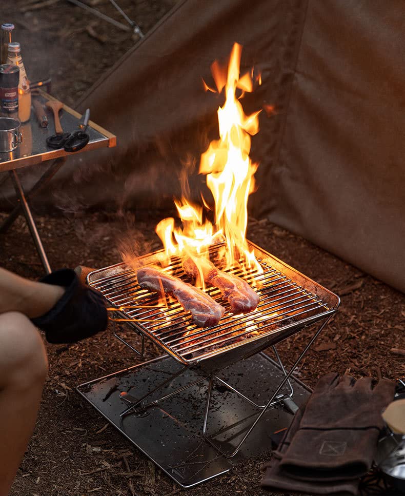 CAMPING MOON Костровая решетка, Сверхпрочные решетки для костров, Квадратная, Нержавеющая сталь 304, 33,5 см Ш12