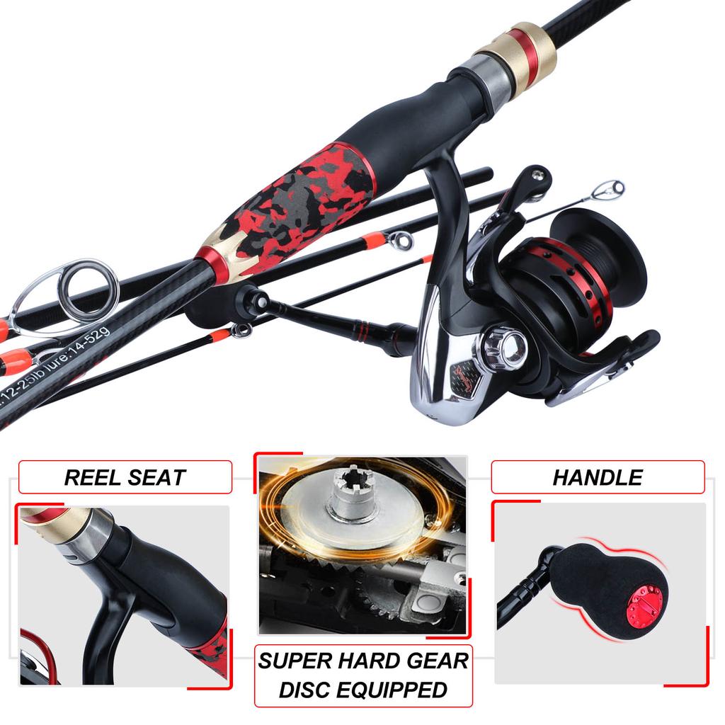 SOUGAYILANG Удочка Спиннинговая удочка Портативная сверхлегкая удочка Углеродная удочка для пресноводной морской рыбалки Снасти