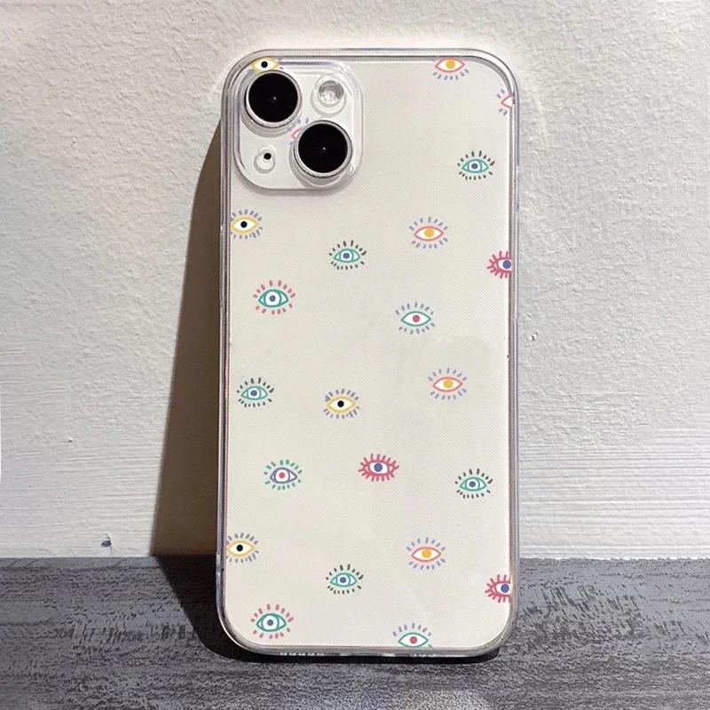 Чехол для телефона с принтом Синий Глаз Удачи и Сглаза для IPhone 16 15 14 13 12 11 Pro Max X XS SE2 7 8 Plus, Прозрачный Мягкий Силиконовый Чехол