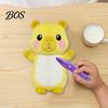 DIY Drawing Stuffed Doll Glow in The Dark Animal Toy with Light Pen, Luminous Fox Rabbit Kids Plush Bear Penguin Doll, Painting Glowing Plushie