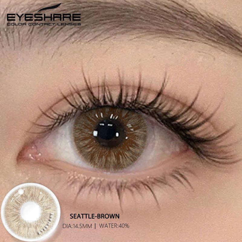 Eyeshare Новые цветные контактные линзы 2 шт. черные ежегодные мягкие линзы модные синие контактные линзы натуральные коричневые косметические контактные линзы